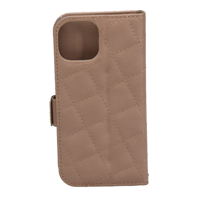 【iPhone15 ケース】DAISY PACH PU QUILT Leather Book Type Case (TAUPE/BLACK)goods_nameサブ画像