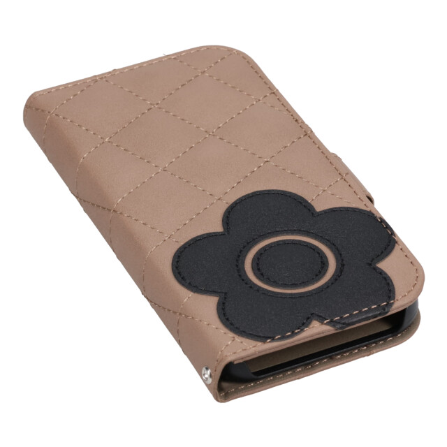 【iPhone15 ケース】DAISY PACH PU QUILT Leather Book Type Case (TAUPE/BLACK)サブ画像