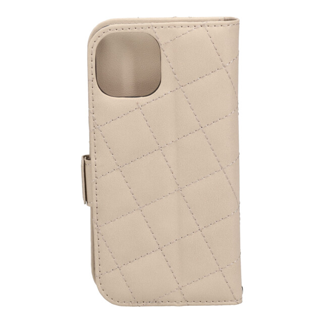 【iPhone15 ケース】DAISY PACH PU QUILT Leather Book Type Case (IVORY/BLACK)goods_nameサブ画像