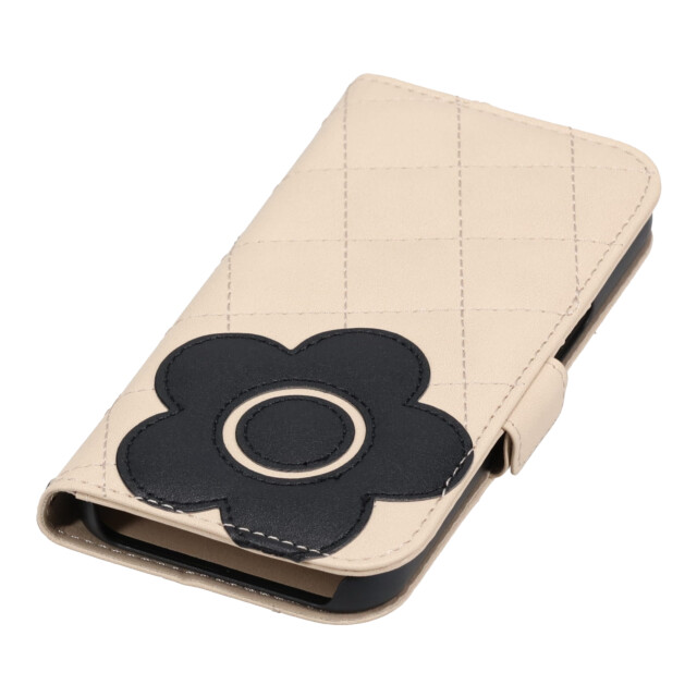 【iPhone15 ケース】DAISY PACH PU QUILT Leather Book Type Case (IVORY/BLACK)サブ画像