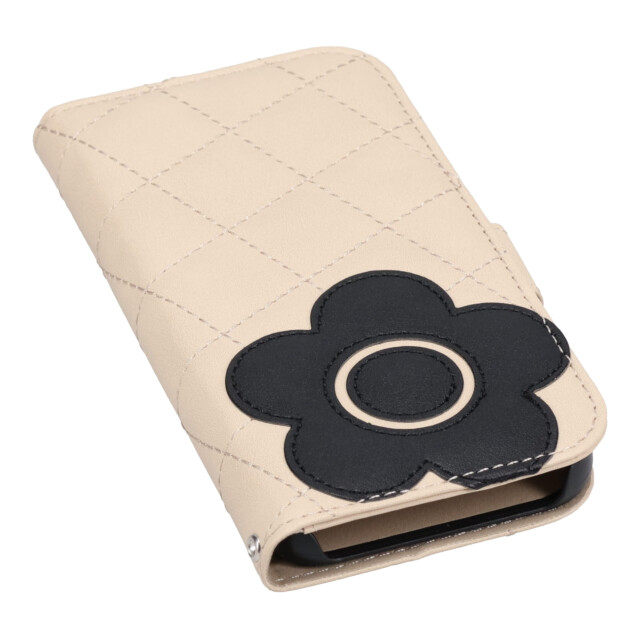 【iPhone15 ケース】DAISY PACH PU QUILT Leather Book Type Case (IVORY/BLACK)goods_nameサブ画像