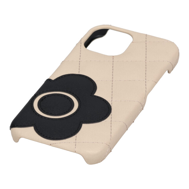 【iPhone15 ケース】DAISY PACH PU QUILT  Leather Shell Case (IVORY/BLACK)サブ画像