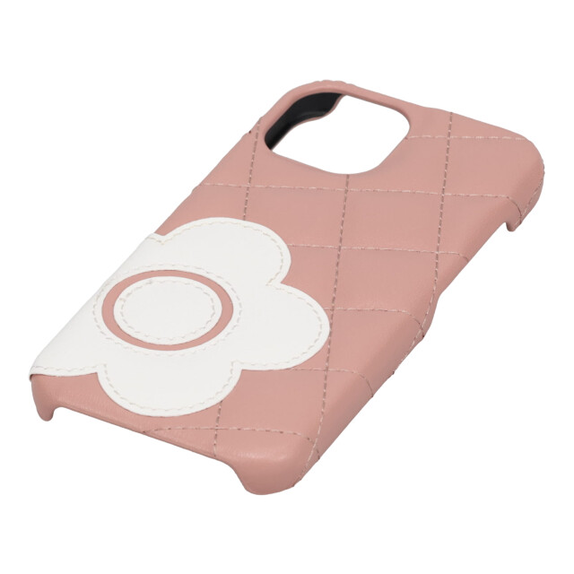 【iPhone15 ケース】DAISY PACH PU QUILT  Leather Shell Case (DUSTY PINK/WHITE)goods_nameサブ画像