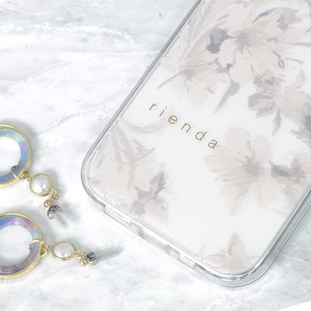 【iPhone15 ケース】rienda TPUクリアケース (Dress Flower/くすみホワイト)goods_nameサブ画像