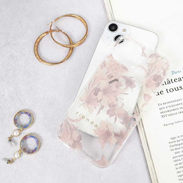 【iPhone15 ケース】rienda TPUクリアケース (Dress Flower/くすみピンク)サブ画像