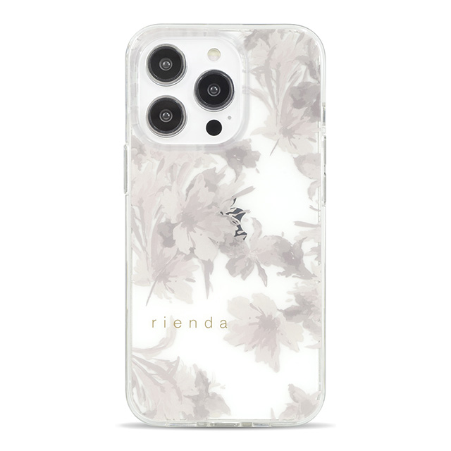 【iPhone15 Pro ケース】rienda TPUクリアケース (Dress Flower/くすみホワイト)サブ画像