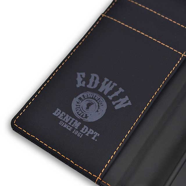 【iPhone15 ケース】EDWIN 手帳ケース (タグデニム/ブラック)goods_nameサブ画像