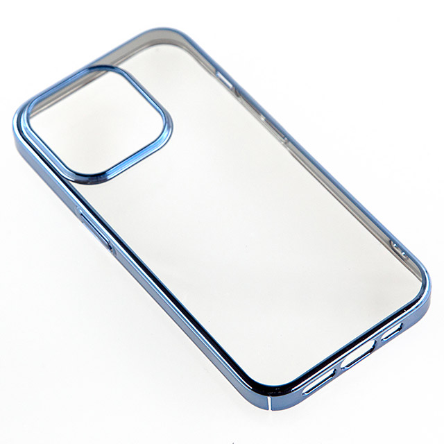 【iPhone15 Pro ケース】サイドメッキケース (ブルー)サブ画像