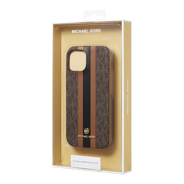 iPhone15 ケース】Slim Wrap Case Stripe for MagSafe (Brown) MICHAEL