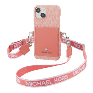 iPhone15 ケース】Wrap Case Pocket with Strap (Orange) MICHAEL KORS 