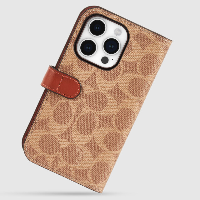 【iPhone15 Pro ケース】Folio Case (Signature C Tan)サブ画像