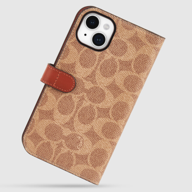 【iPhone15 Plus ケース】Folio Case (Signature C Tan)サブ画像