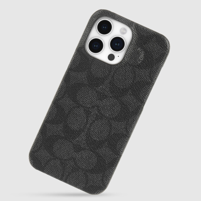 【iPhone15 Pro Max ケース】Leather Slim Wrap Case (Signature C Charcoal)サブ画像