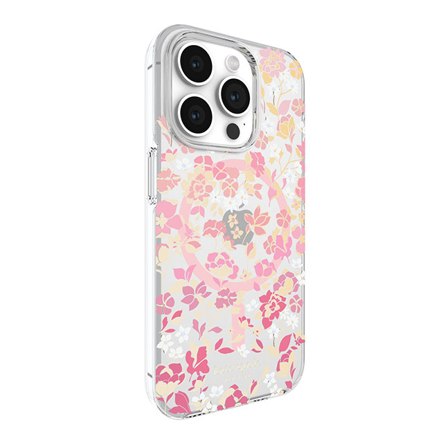 【iPhone15 Pro ケース】Protective Hardshell Case for MagSafe (Flowerbed Pink Ombre/White/Rose/Pink/Multi/Gold Foil Logo)サブ画像