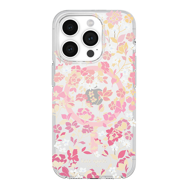 【iPhone15 Pro ケース】Protective Hardshell Case for MagSafe (Flowerbed Pink Ombre/White/Rose/Pink/Multi/Gold Foil Logo)サブ画像