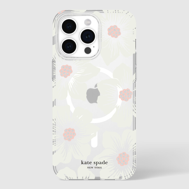 【iPhone15 Pro Max ケース】Protective Hardshell Case for MagSafe (Hollyhock Cream/Blush/Translucent White/Glitter Flower Centers/Black Logo)goods_nameサブ画像