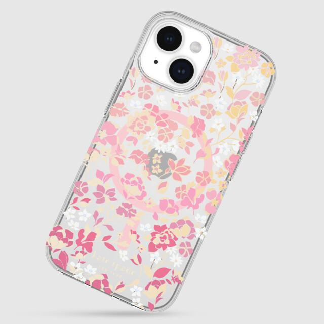 【iPhone15/14/13 ケース】Protective Hardshell Case for MagSafe (Flowerbed Pink Ombre/White/Rose/Pink/Multi/Gold Foil Logo)goods_nameサブ画像