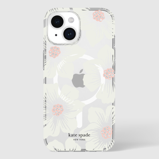 【iPhone15/14/13 ケース】Protective Hardshell Case for MagSafe (Hollyhock Cream/Blush/Translucent White/Glitter Flower Centers/Black Logo)goods_nameサブ画像