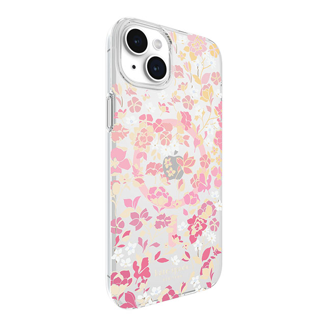 【iPhone15 Plus ケース】Protective Hardshell Case for MagSafe (Flowerbed Pink Ombre/White/Rose/Pink/Multi/Gold Foil Logo)goods_nameサブ画像