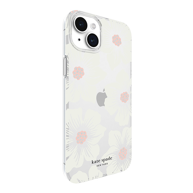 【iPhone15 Plus ケース】Protective Hardshell Case for MagSafe (Hollyhock Cream/Blush/Translucent White/Glitter Flower Centers/Black Logo)goods_nameサブ画像