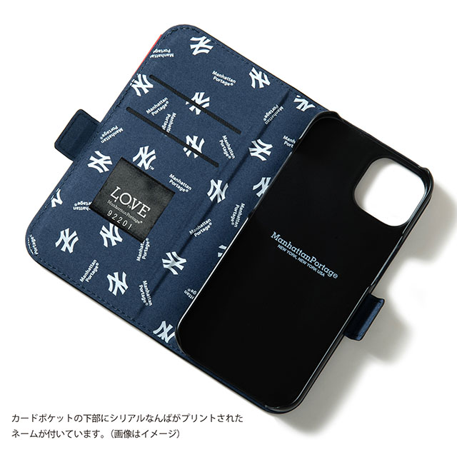 iPhone14/13 ケース】MLB Embroidery Book Type Case (NYY) Manhattan