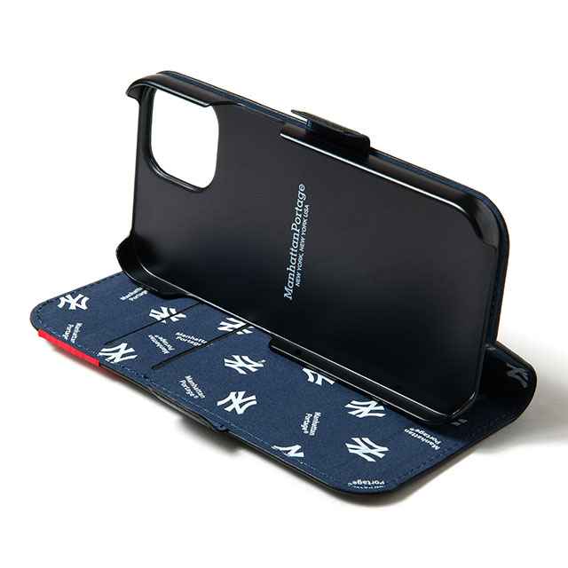 【iPhone14/13 ケース】MLB Embroidery Book Type Case (NYY)