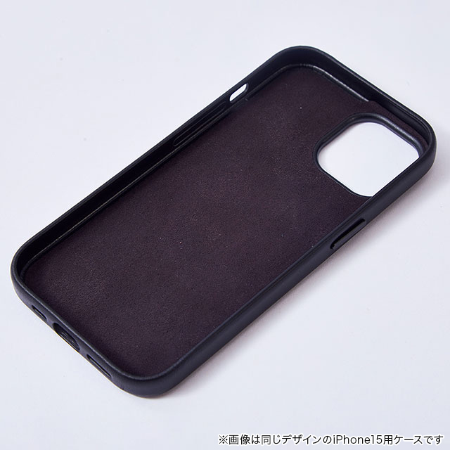 【iPhone15 Pro ケース】Leather Plain Case(black)サブ画像