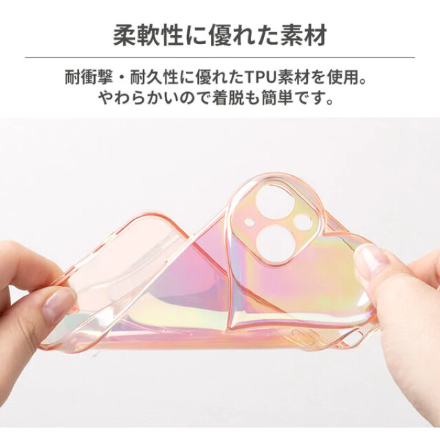 【iPhone14 ケース】ULTRA FINE 3Dぷっくりハートケース (クリア)サブ画像