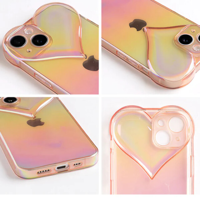 【iPhone15 ケース】ULTRA FINE 3Dぷっくりハートケース (クリア)goods_nameサブ画像