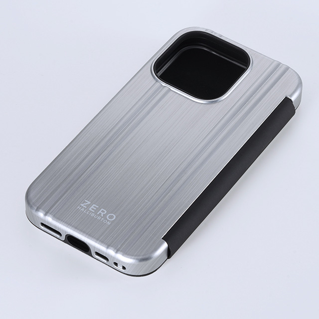 【アウトレット】【iPhone15 Pro ケース】ZERO HALLIBURTON Hybrid Shockproof Flip Case (Matte Silver)サブ画像