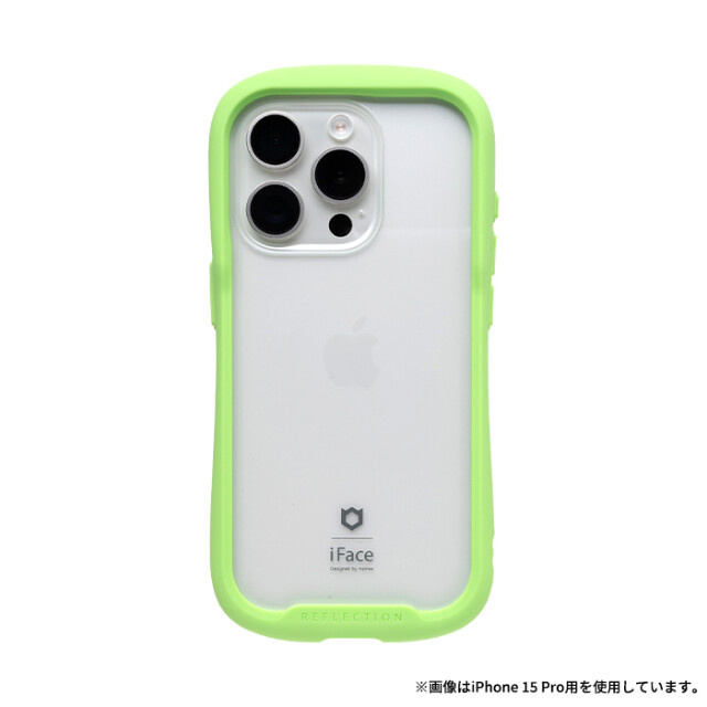 【iPhone15 ケース】iFace Reflection強化ガラスクリアケース (ライムグリーン)