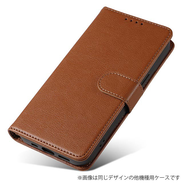 【iPhoneSE(第3/2世代)/8/7 ケース】シンプル手帳レザーケース(ブラウン)サブ画像