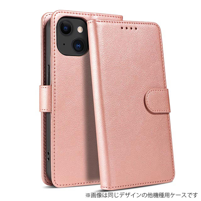 【iPhoneSE(第3/2世代)/8/7 ケース】シンプル手帳レザーケース(ピンク)サブ画像