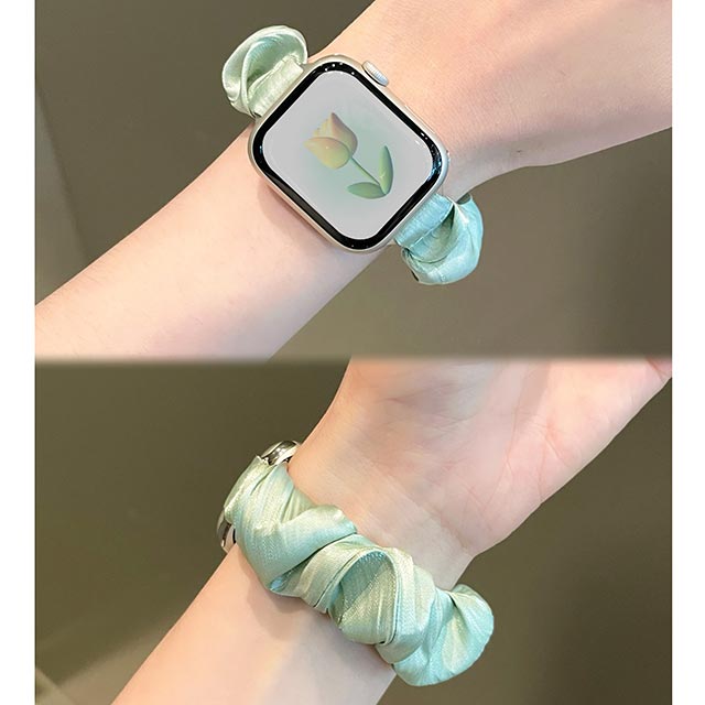 【Apple Watch バンド 41/40/38mm】シュシュループバンド (シルバー) for Apple Watch SE(第2/1世代)/Series9/8/7/6/5/4/3/2/1サブ画像