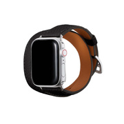 【Apple Watch バンド 41/40/38mm】ダブルトゥール Apple Watch レザーバンド S/Mサイズ (シュリンクレザー/ブラック) for Apple Watch SE(第2/1世代)/Series9/8/7/6/5/4/3/2/1