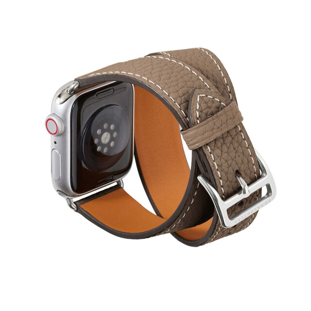 【Apple Watch バンド 41/40/38mm】ダブルトゥール Apple Watch レザーバンド S/Mサイズ (シュリンクレザー/エトープ) for Apple Watch SE(第2/1世代)/Series9/8/7/6/5/4/3/2/1サブ画像