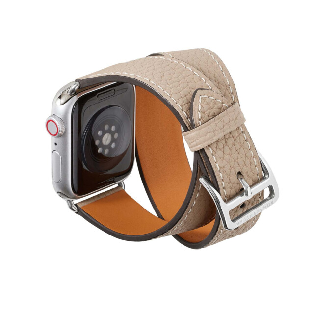 【Apple Watch バンド 41/40/38mm】ダブルトゥール Apple Watch レザーバンド S/Mサイズ (シュリンクレザー/グレージュ) for Apple Watch SE(第2/1世代)/Series9/8/7/6/5/4/3/2/1サブ画像