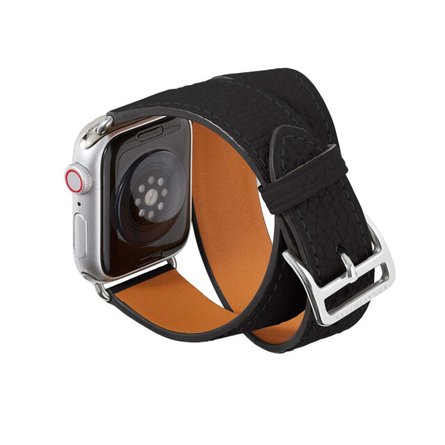 【Apple Watch バンド 41/40/38mm】ダブルトゥール Apple Watch レザーバンド S/Mサイズ (シュリンクレザー/ブラック) for Apple Watch SE(第2/1世代)/Series9/8/7/6/5/4/3/2/1サブ画像