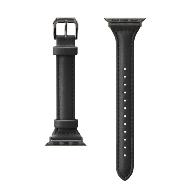 【Apple Watch バンド 41/40/38mm】PUレザーバンド(ブラック) for Apple Watch SE(第2/1世代)/Series9/8/7/6/5/4/3/2/1