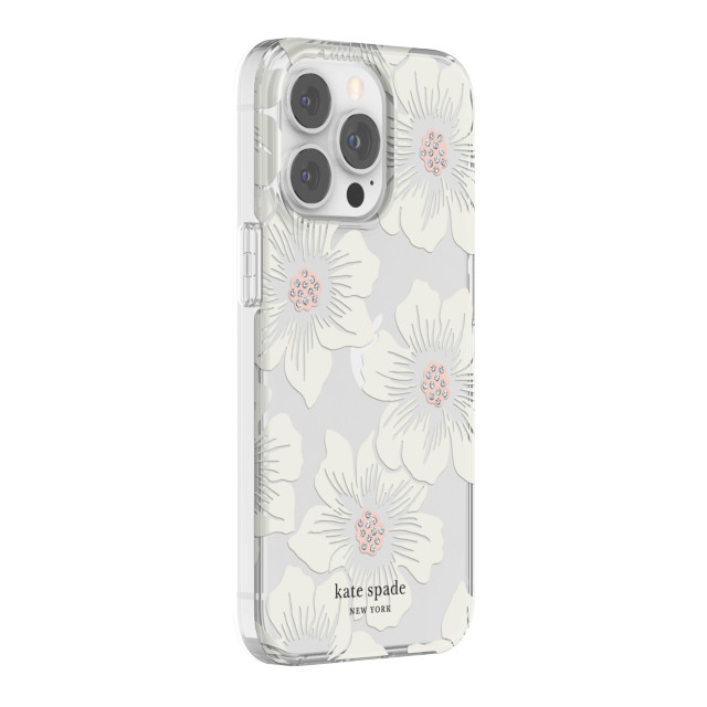 【アウトレット】【iPhone13 Pro ケース】Protective Hardshell Case (Hollyhock Floral Clear/Cream with Stones)サブ画像