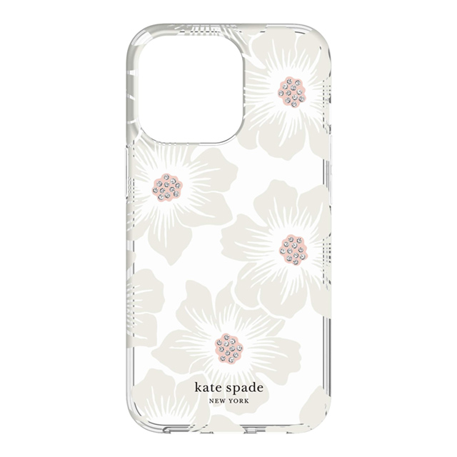 【アウトレット】【iPhone13 Pro ケース】Protective Hardshell Case (Hollyhock Floral Clear/Cream with Stones)サブ画像