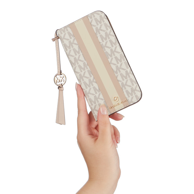 【アウトレット】【iPhone13 ケース】Folio Case Stripe with Tassel Charm (Vanilla)サブ画像