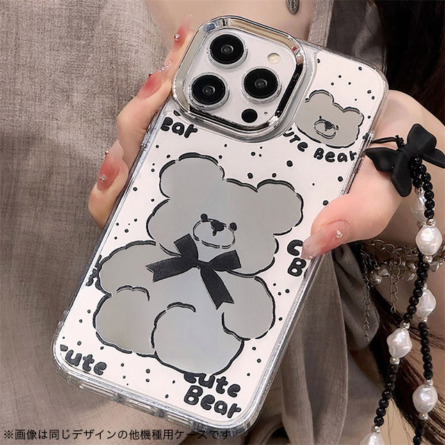 【iPhone15/14/13 ケース】ミラーケース ストラップ付き(ベアー)サブ画像