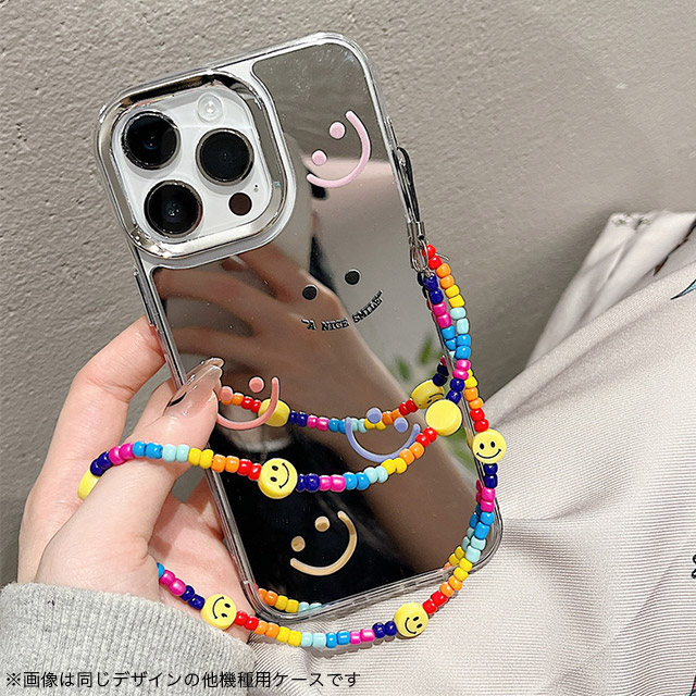 【iPhone15/14/13 ケース】ミラーケース ストラップ付き(スマイル)goods_nameサブ画像