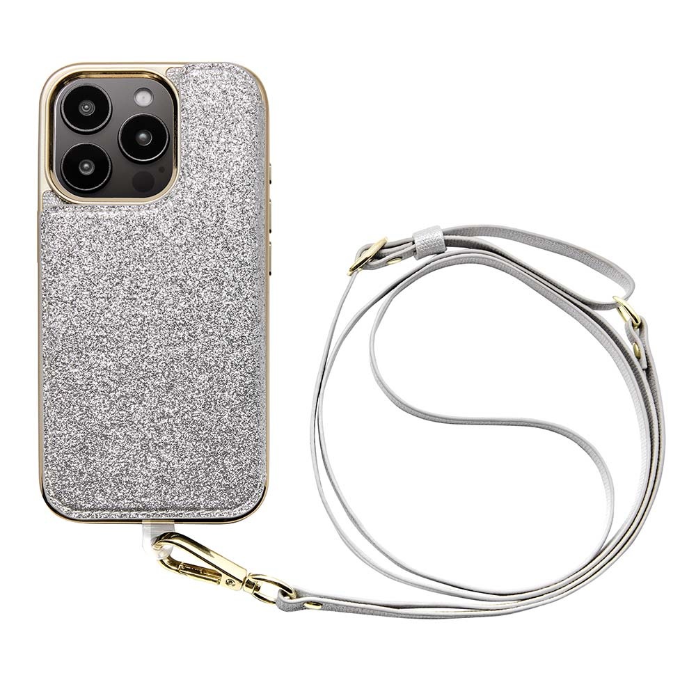 【iPhone16 Pro ケース】Cross Body Case Duo (shine silver)