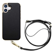 【iPhone16 Plus ケース】Cross Body Case Duo (black)