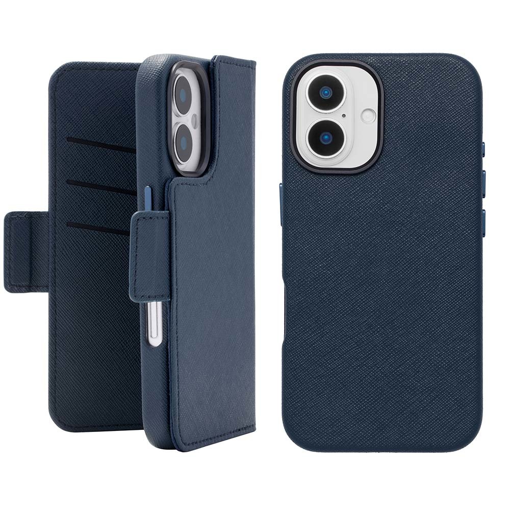 【iPhone16 ケース】2Way Mag Flip Case (navy)