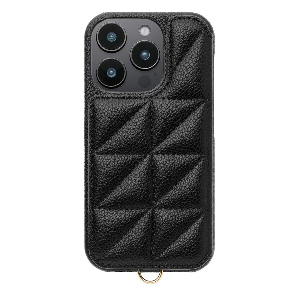 【iPhone16 Pro ケース】Triangle Puffy Case (black)