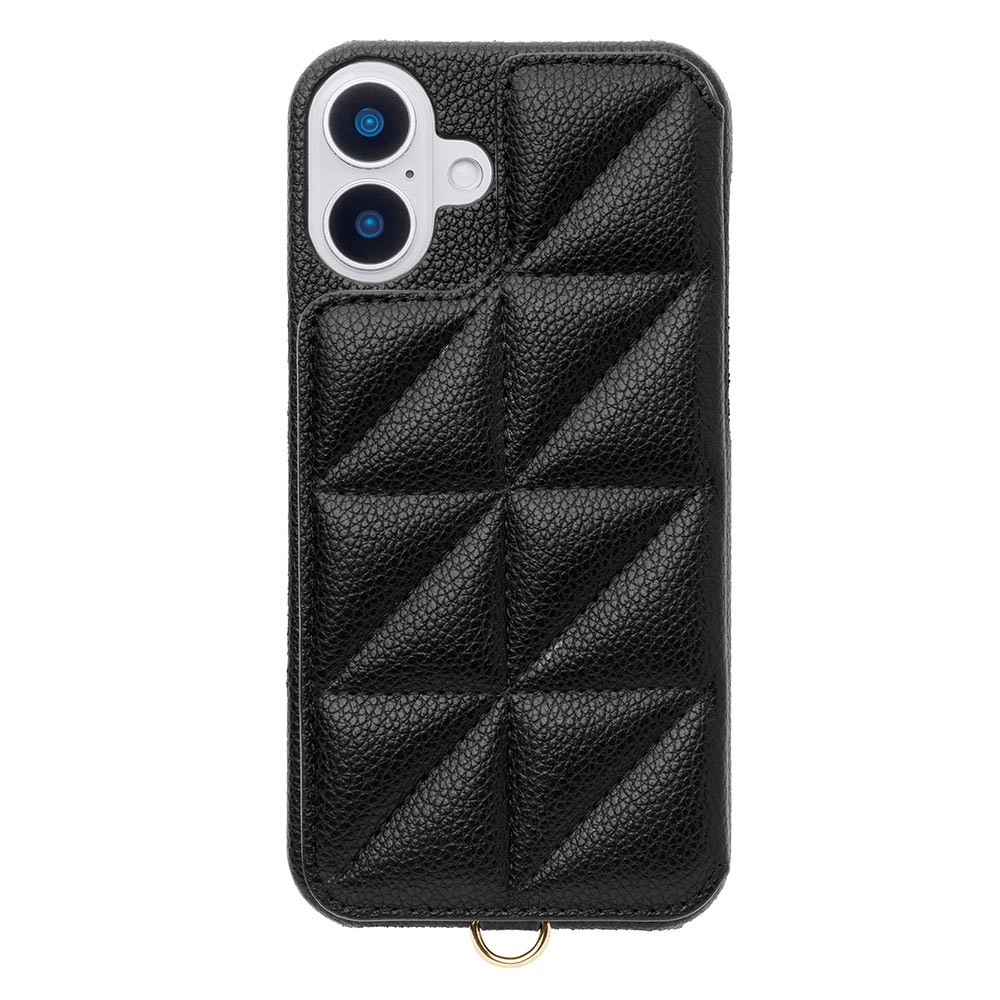 【iPhone16 Plus ケース】Triangle Puffy Case (black)