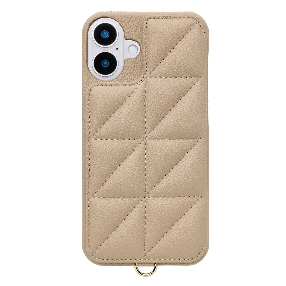 【iPhone16 Plus ケース】Triangle Puffy Case (beige)